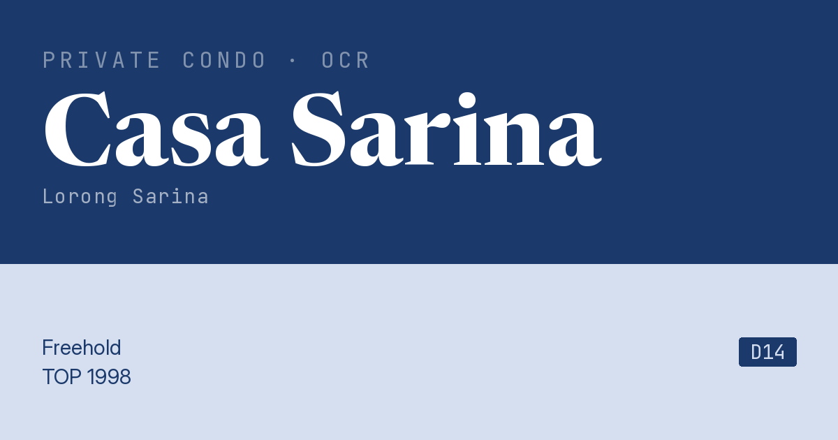 Casa Sarina Resale | Price, Transactions, Rental & Analysis