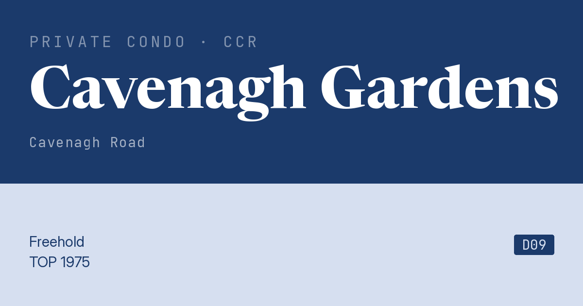 Cavenagh Gardens Resale | Price, Transactions, Rental & Analysis