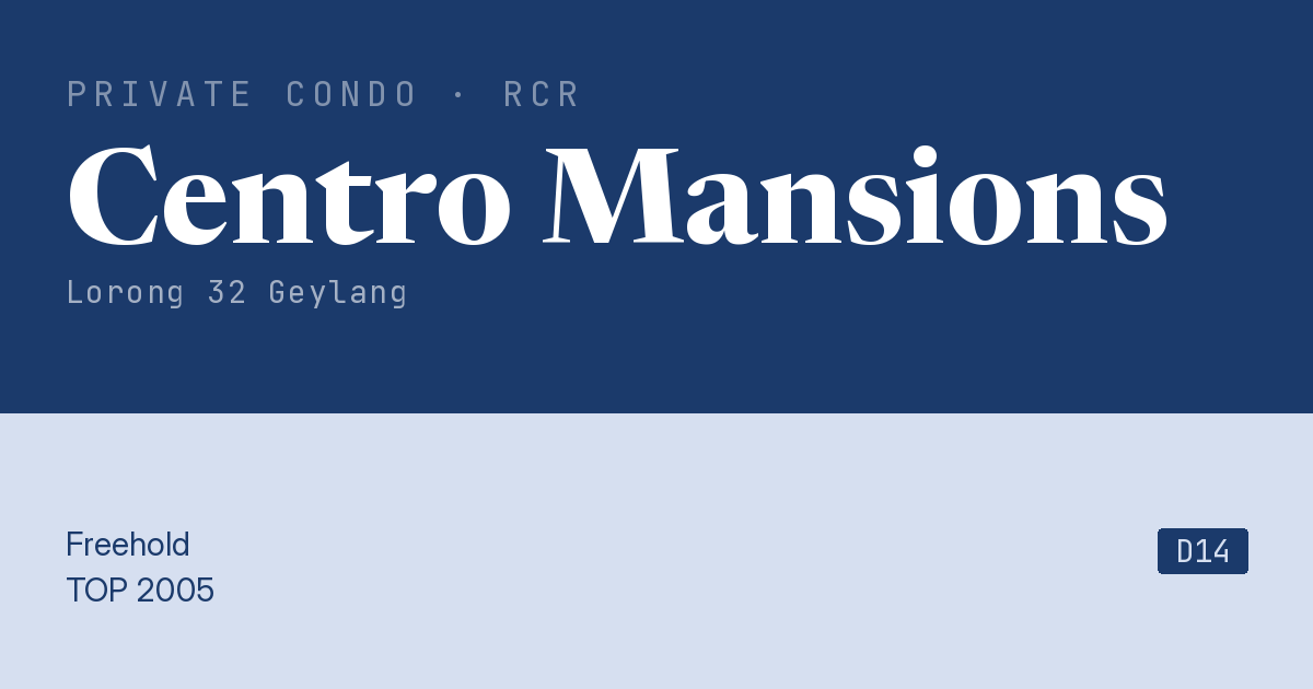 Centro Mansions Resale | Price, Transactions, Rental & Analysis