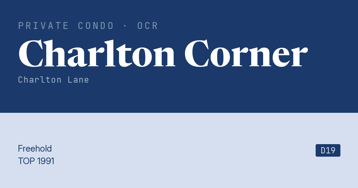 Charlton Corner Resale | Price, Transactions, Rental & Analysis