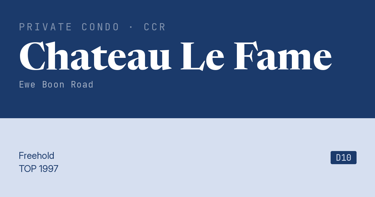 Chateau Le Fame Resale | Price, Transactions, Rental & Analysis