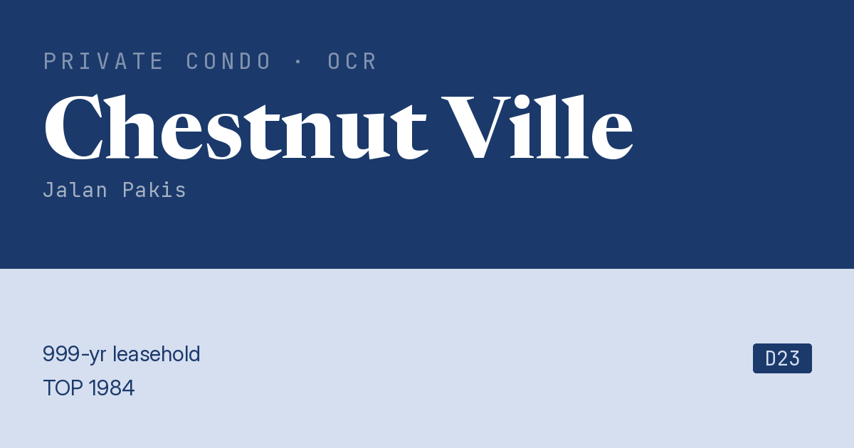 Chestnut Ville Resale | Price, Transactions, Rental & Analysis