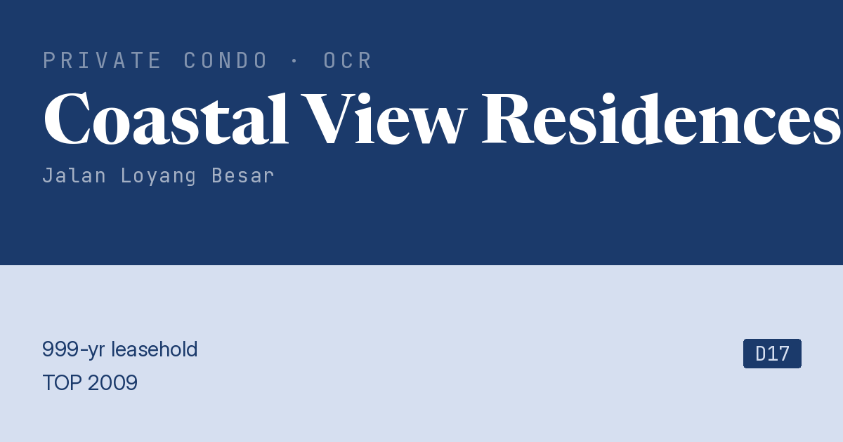 Coastal View Residences Resale | Price, Transactions, Rental & Analysis