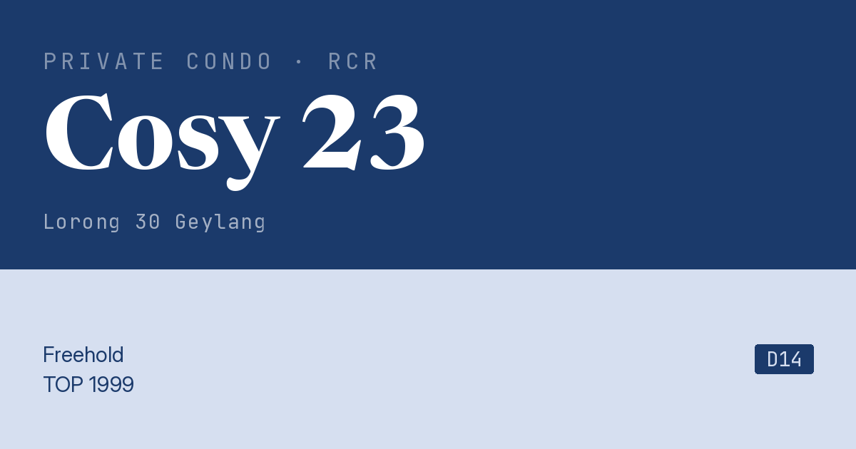 Cosy 23 Resale | Price, Transactions, Rental & Analysis