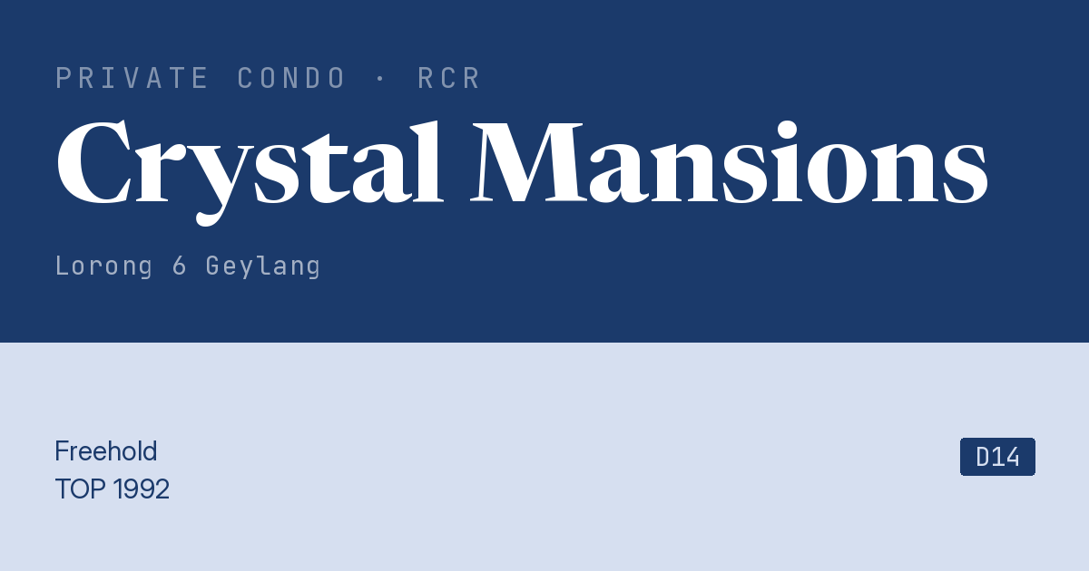 Crystal Mansions Resale | Price, Transactions, Rental & Analysis
