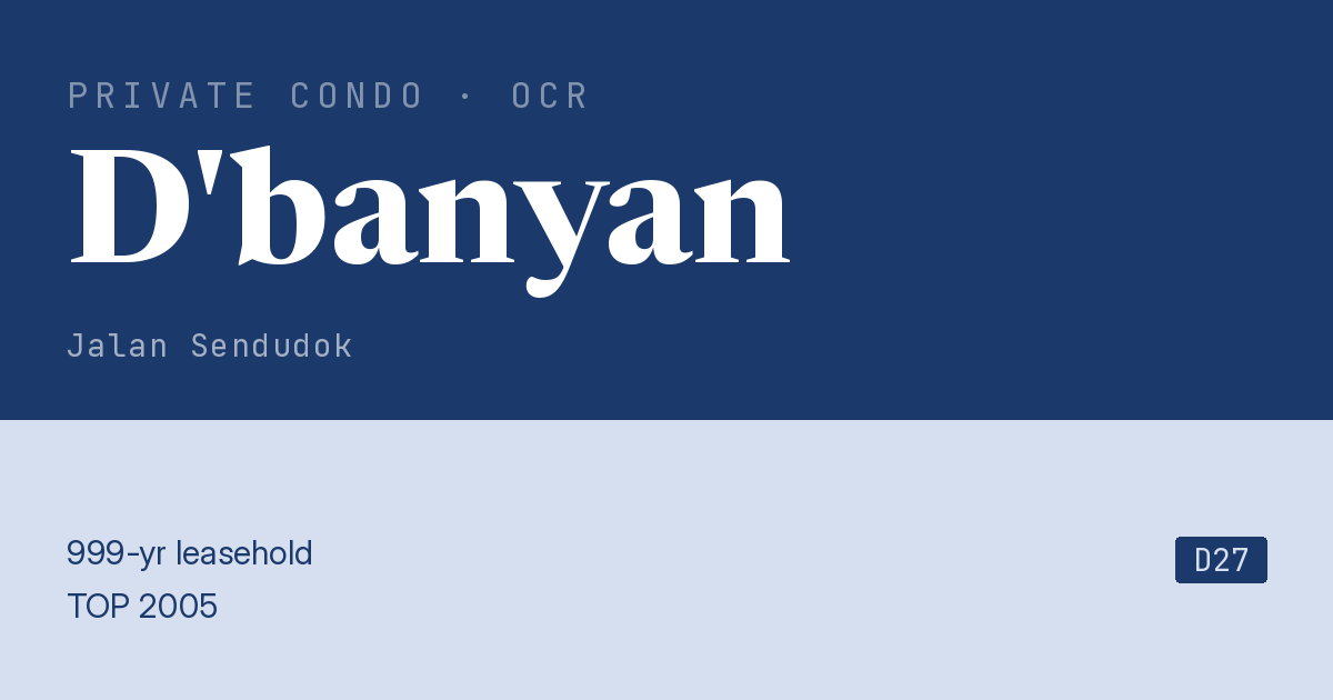 D'banyan Resale | Price, Transactions, Rental & Analysis