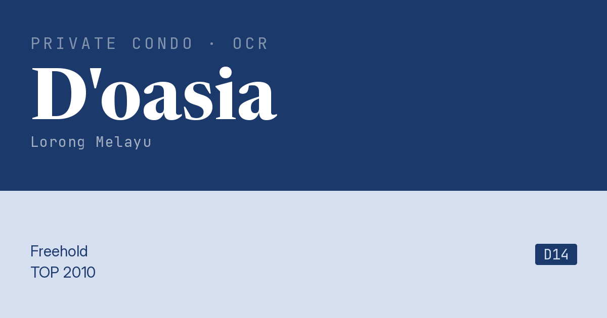 D'oasia Resale | Price, Transactions, Rental & Analysis
