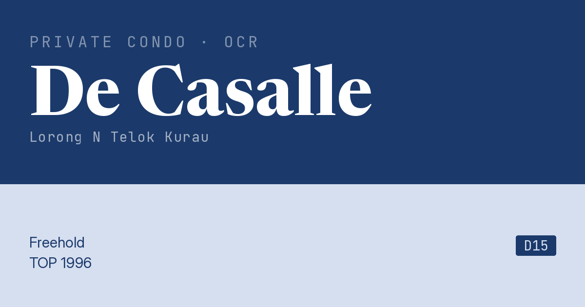 De Casalle Resale | Price, Transactions, Rental & Analysis