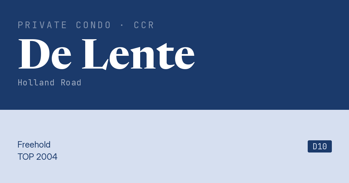 De Lente Resale | Price, Transactions, Rental & Analysis
