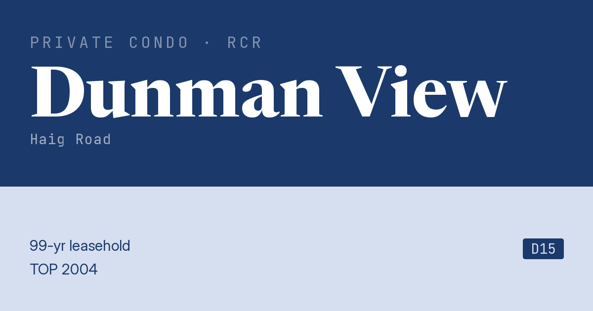 Dunman View Resale | Price, Transactions, Rental & Analysis