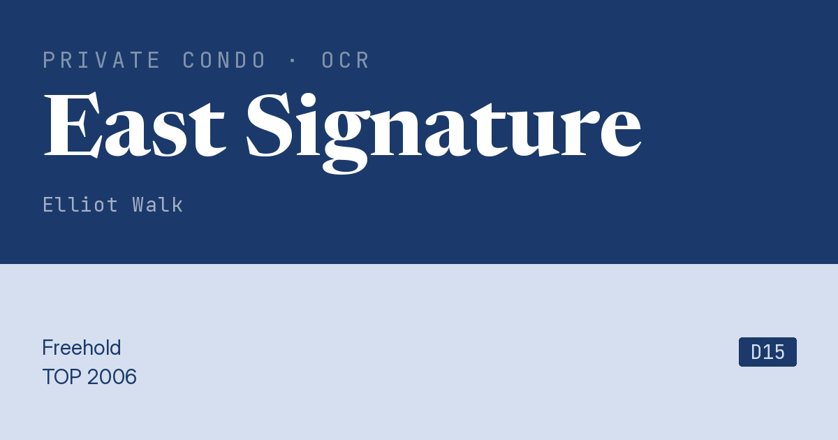 East Signature Resale | Price, Transactions, Rental & Analysis