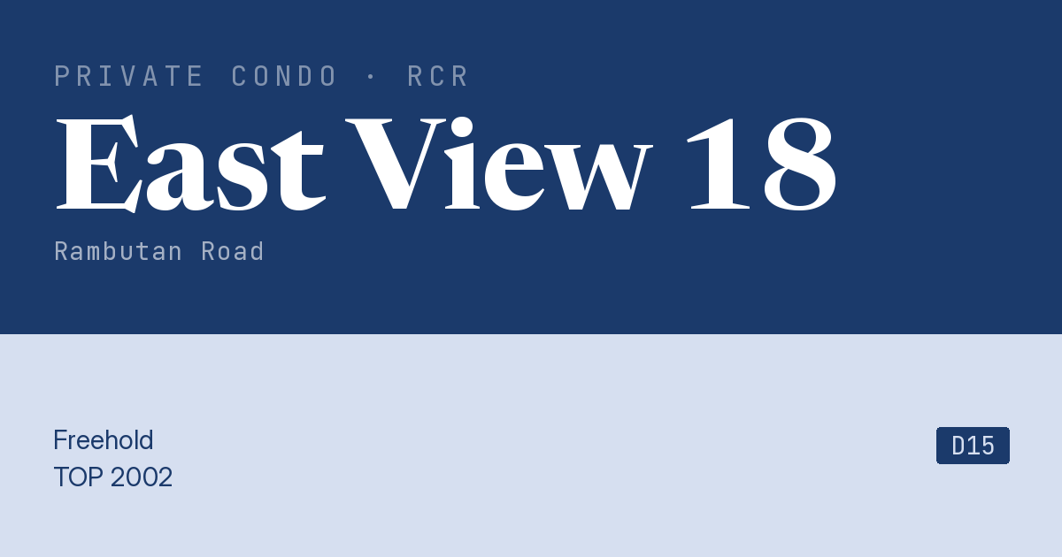 East View 18 Resale | Price, Transactions, Rental & Analysis