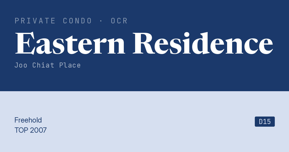 Eastern Residence Resale | Price, Transactions, Rental & Analysis