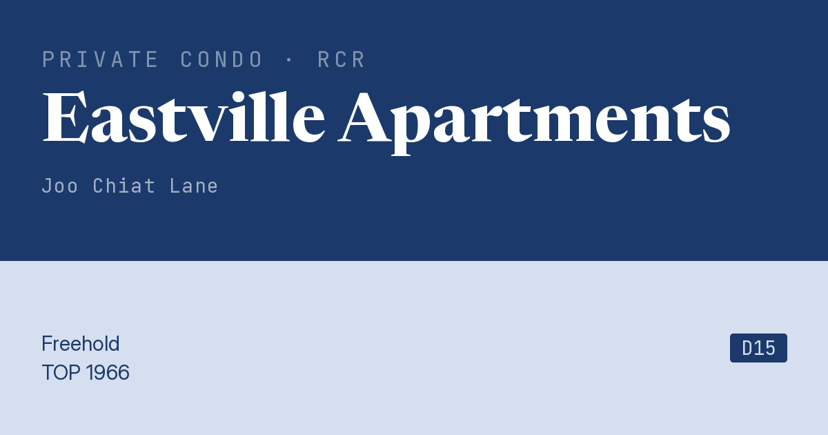 Eastville Apartments Resale | Price, Transactions, Rental & Analysis