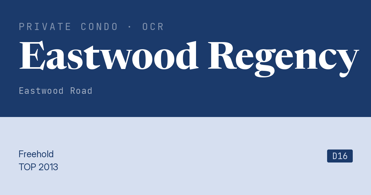 Eastwood Regency Resale | Price, Transactions, Rental & Analysis