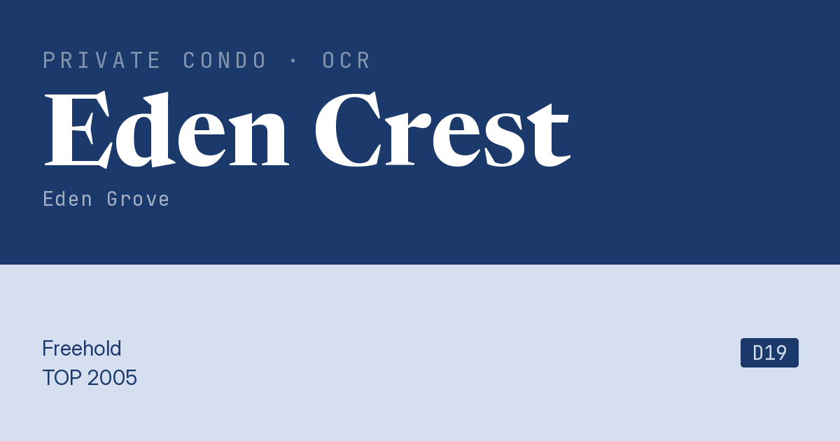 Eden Crest Resale | Price, Transactions, Rental & Analysis