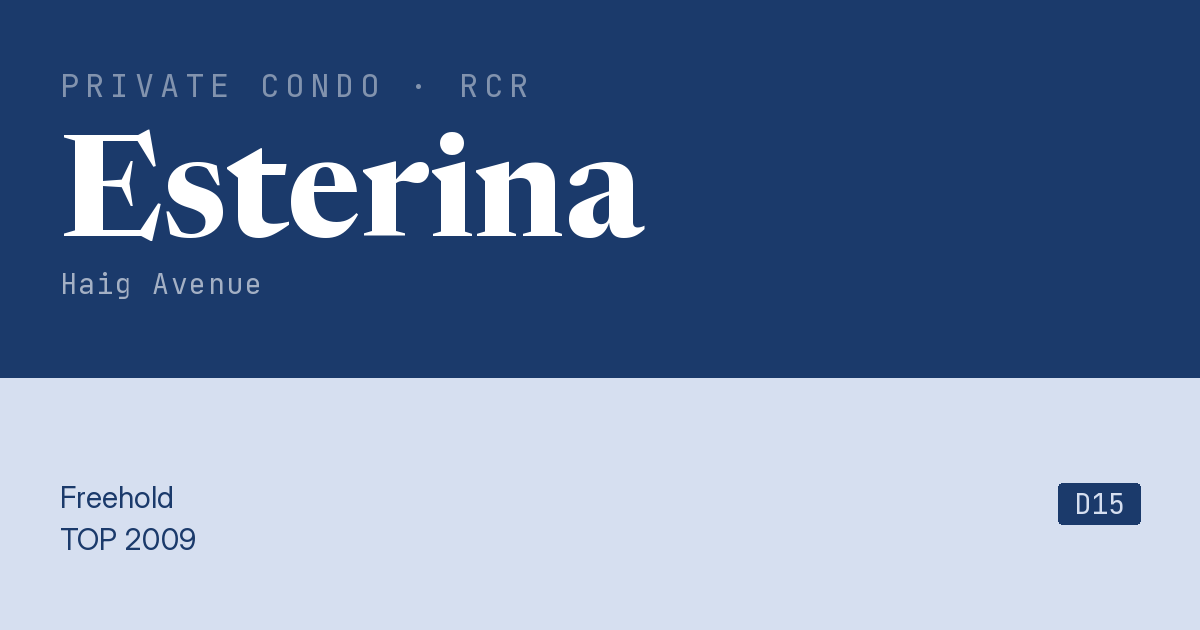 Esterina Resale | Price, Transactions, Rental & Analysis
