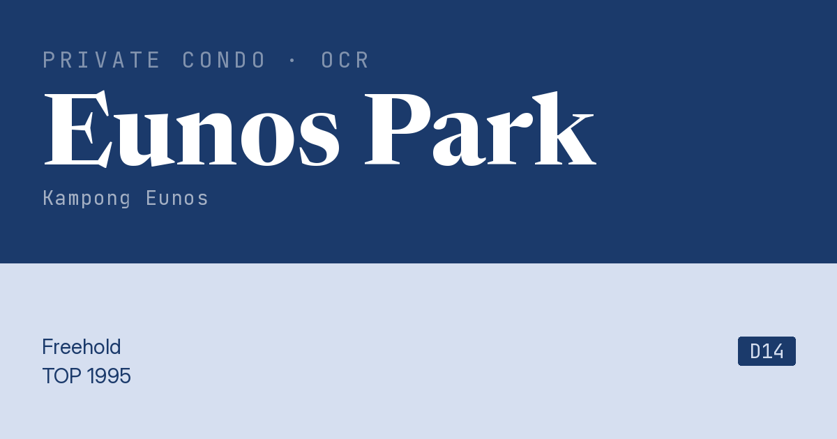 Eunos Park Resale | Price, Transactions, Rental & Analysis