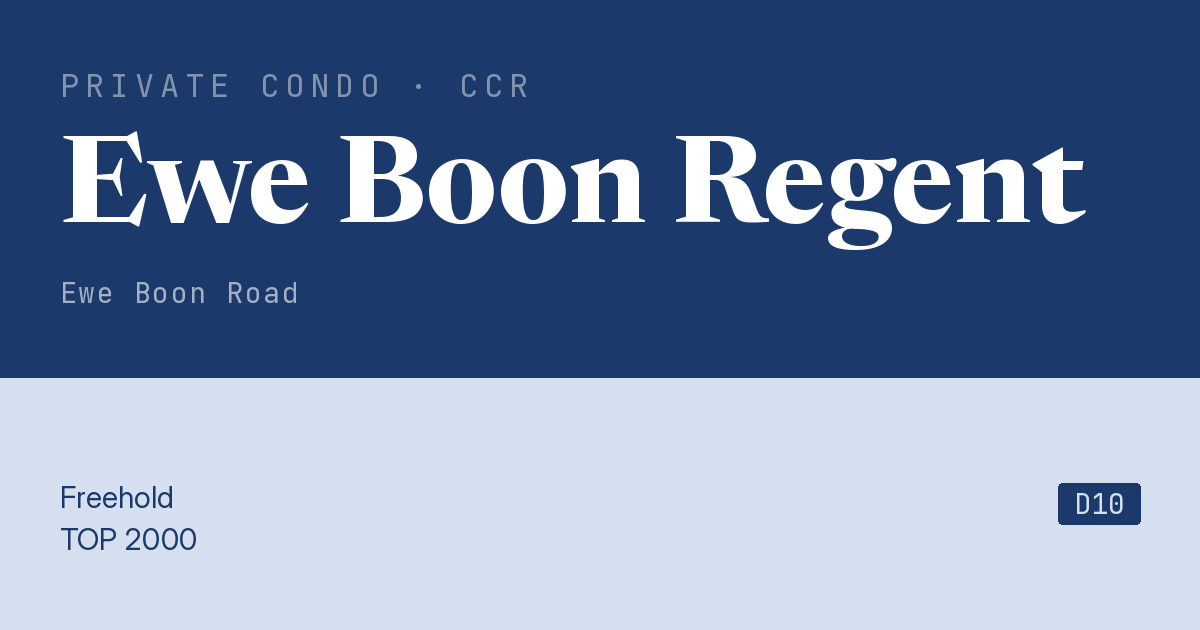 Ewe Boon Regent Resale | Price, Transactions, Rental & Analysis