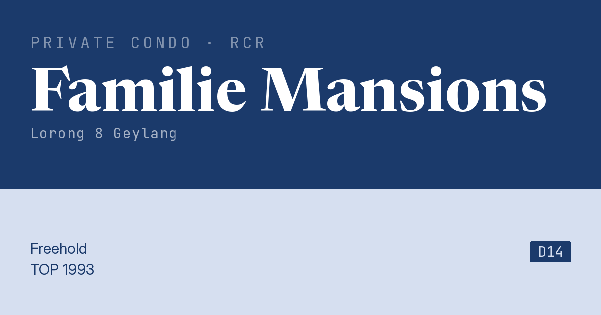 Familie Mansions Resale | Price, Transactions, Rental & Analysis