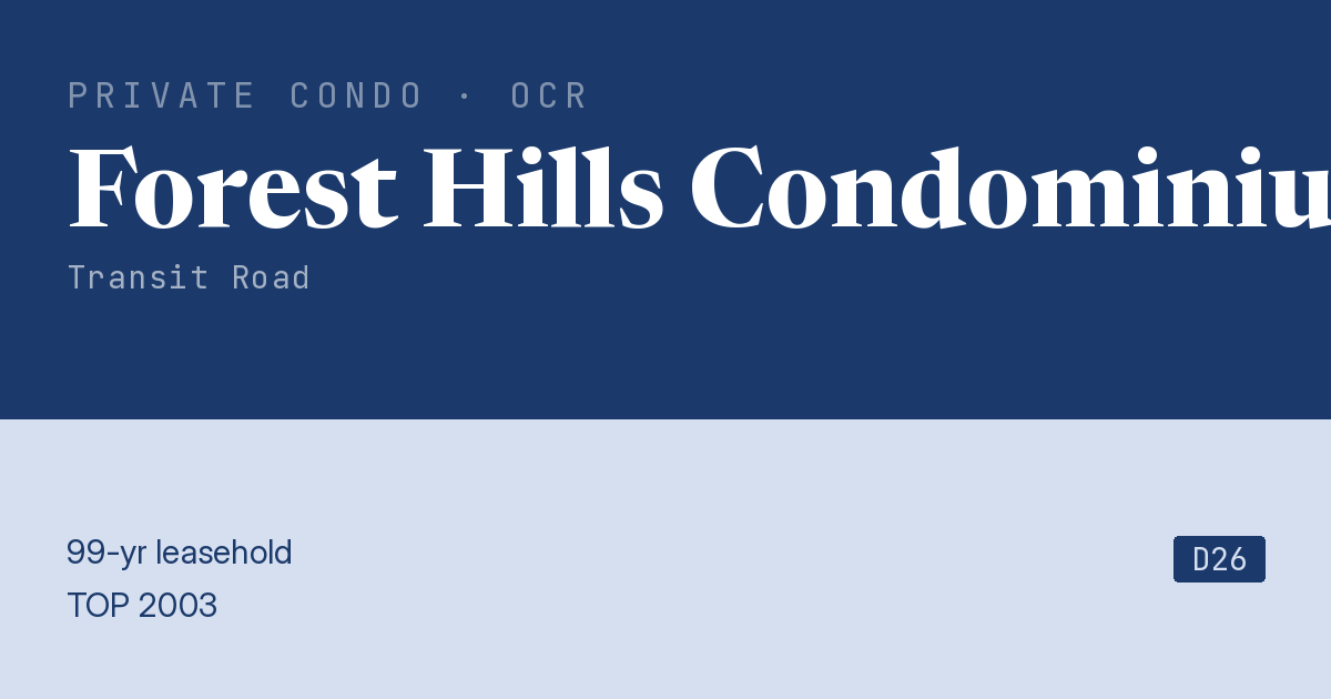 Forest Hills Condominium Resale | Price, Transactions, Rental & Analysis