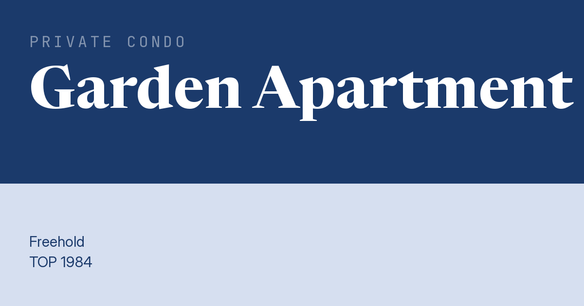 Garden Apartment Resale | Price, Transactions, Rental & Analysis