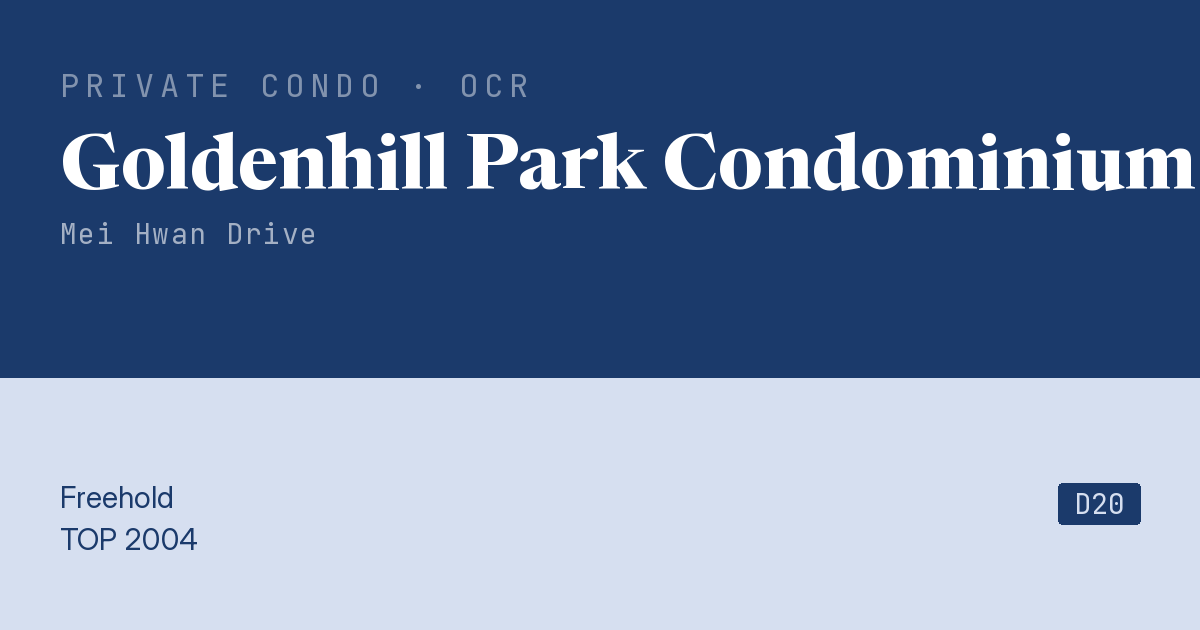 Goldenhill Park Condominium Resale | Price, Transactions, Rental & Analysis