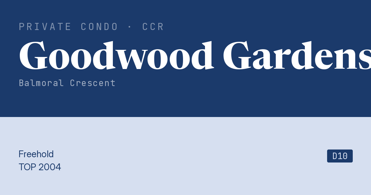 Goodwood Gardens Resale | Price, Transactions, Rental & Analysis