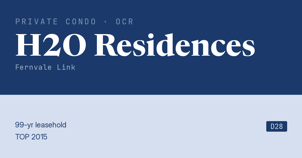 H2O Residences Resale | Price, Transactions, Rental & Analysis