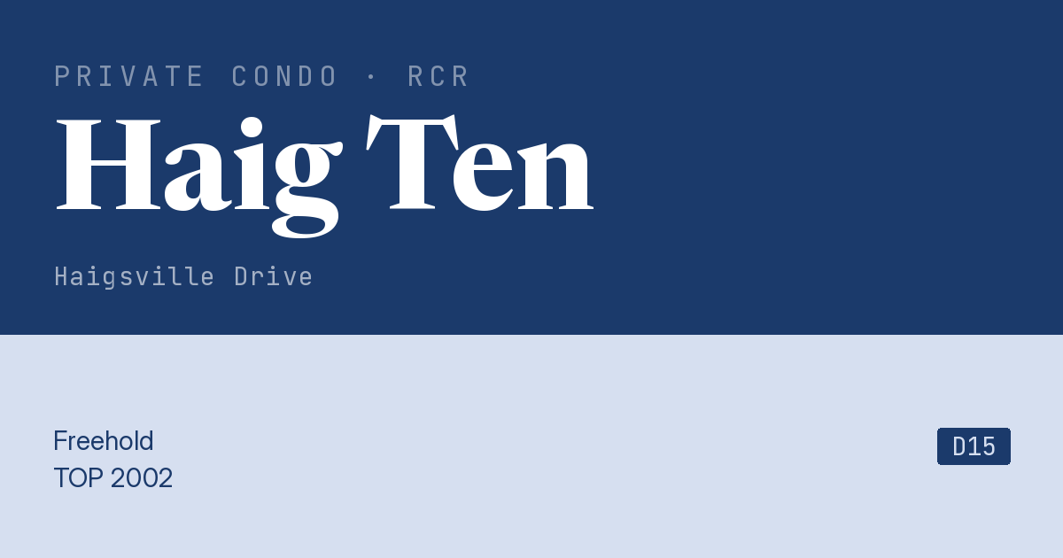 Haig Ten Resale | Price, Transactions, Rental & Analysis