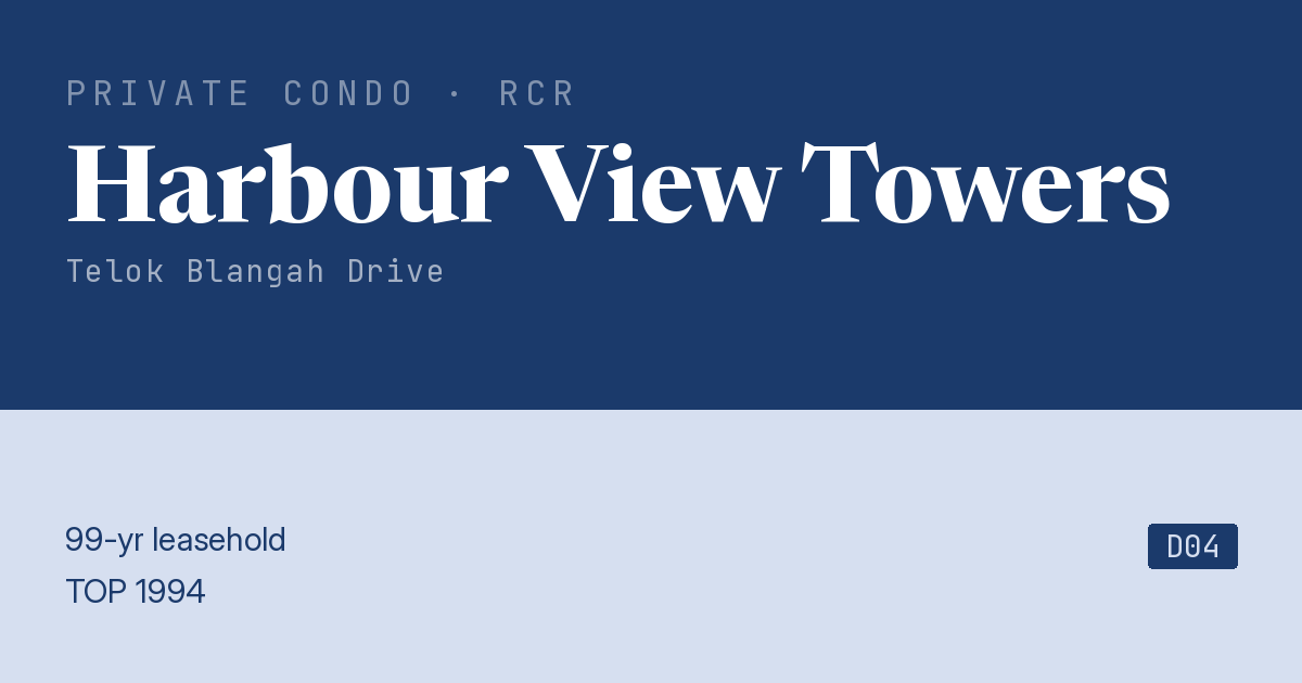 Harbour View Towers Resale | Price, Transactions, Rental & Analysis