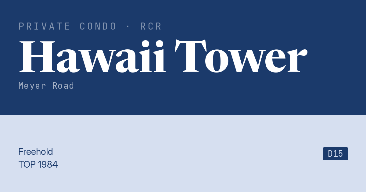 Hawaii Tower Resale | Price, Transactions, Rental & Analysis