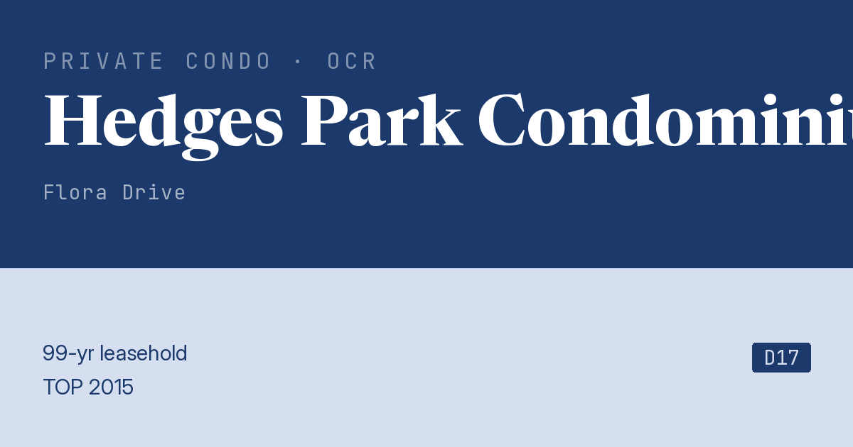 Hedges Park Condominium Resale | Price, Transactions, Rental & Analysis