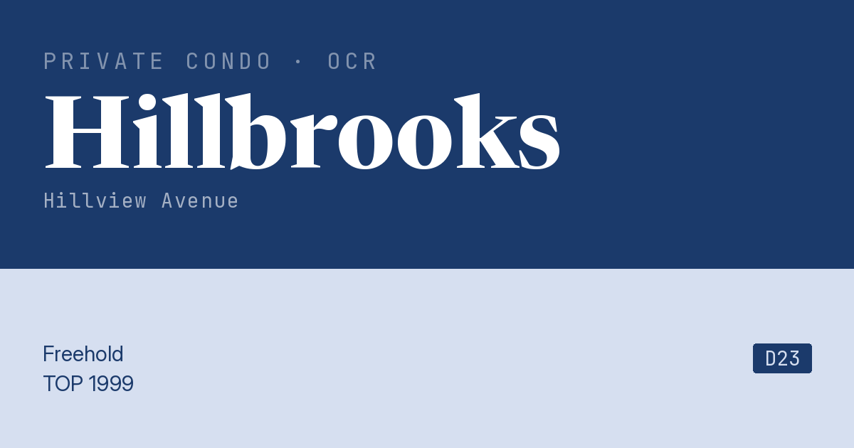 Hillbrooks Resale | Price, Transactions, Rental & Analysis