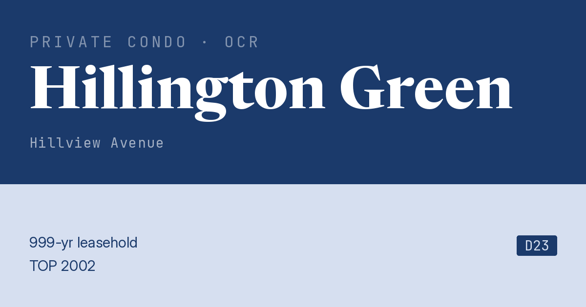 Hillington Green Resale | Price, Transactions, Rental & Analysis