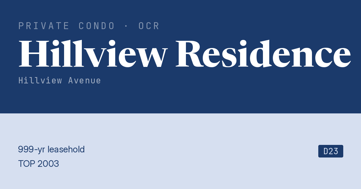 Hillview Residence Resale | Price, Transactions, Rental & Analysis