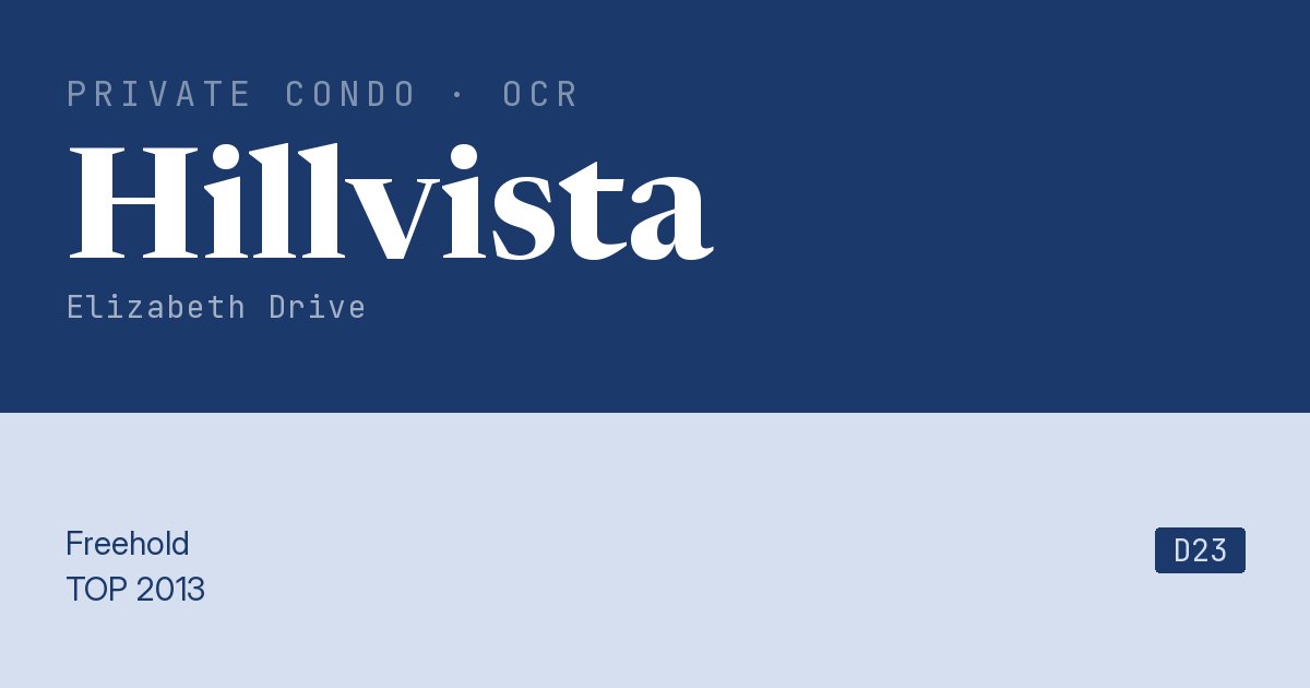 Hillvista Resale | Price, Transactions, Rental & Analysis