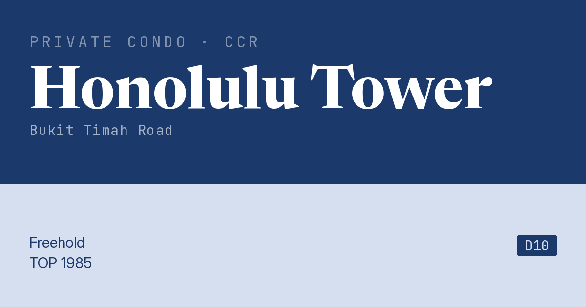 Honolulu Tower Resale | Price, Transactions, Rental & Analysis
