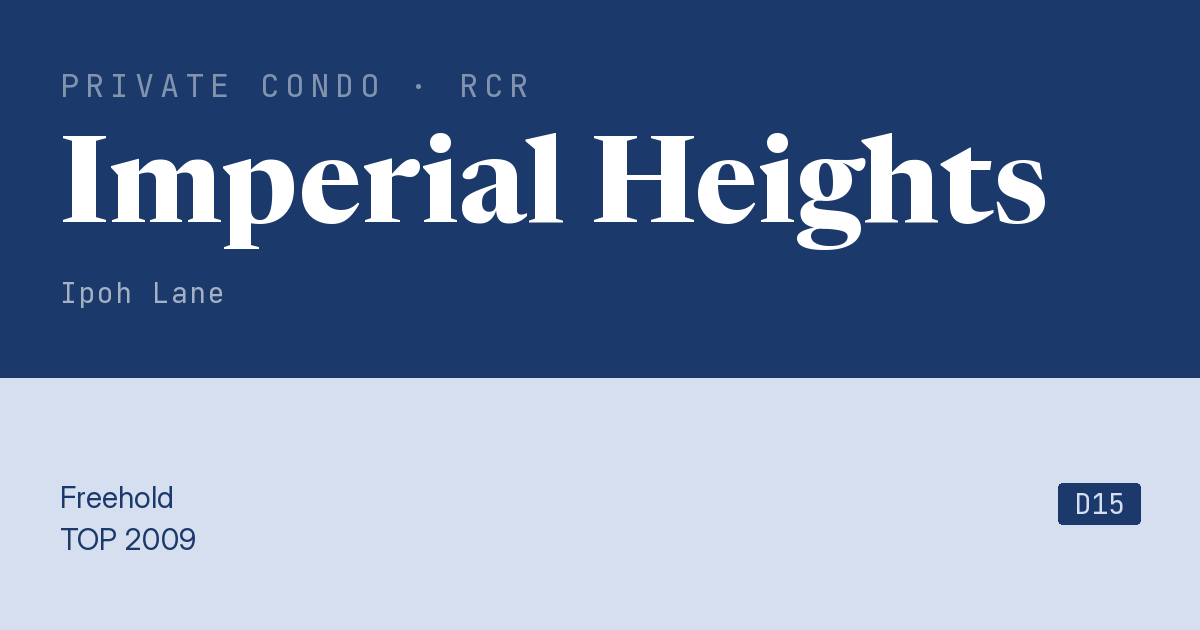 Imperial Heights Resale | Price, Transactions, Rental & Analysis
