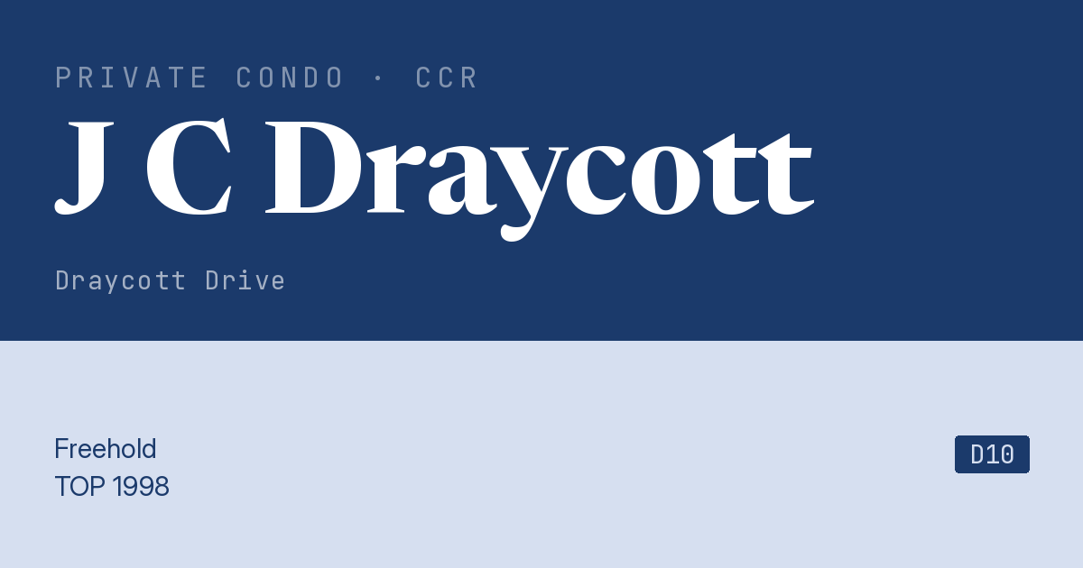 J C Draycott Resale | Price, Transactions, Rental & Analysis