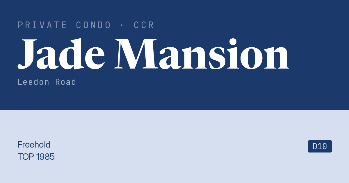 Jade Mansion Resale | Price, Transactions, Rental & Analysis