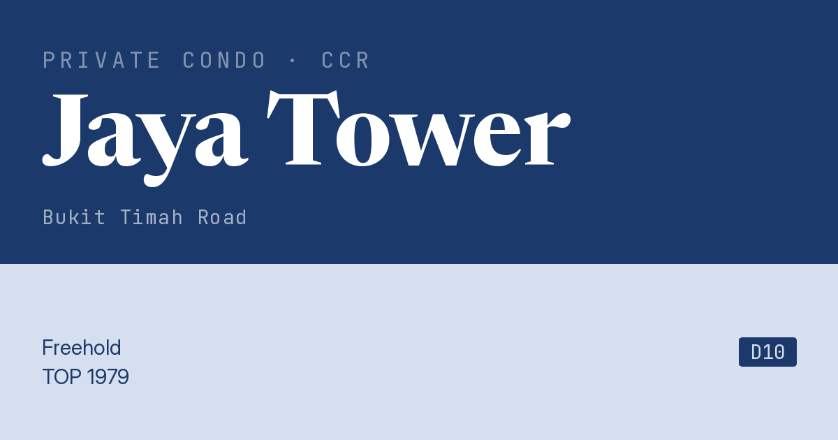 Jaya Tower Resale | Price, Transactions, Rental & Analysis