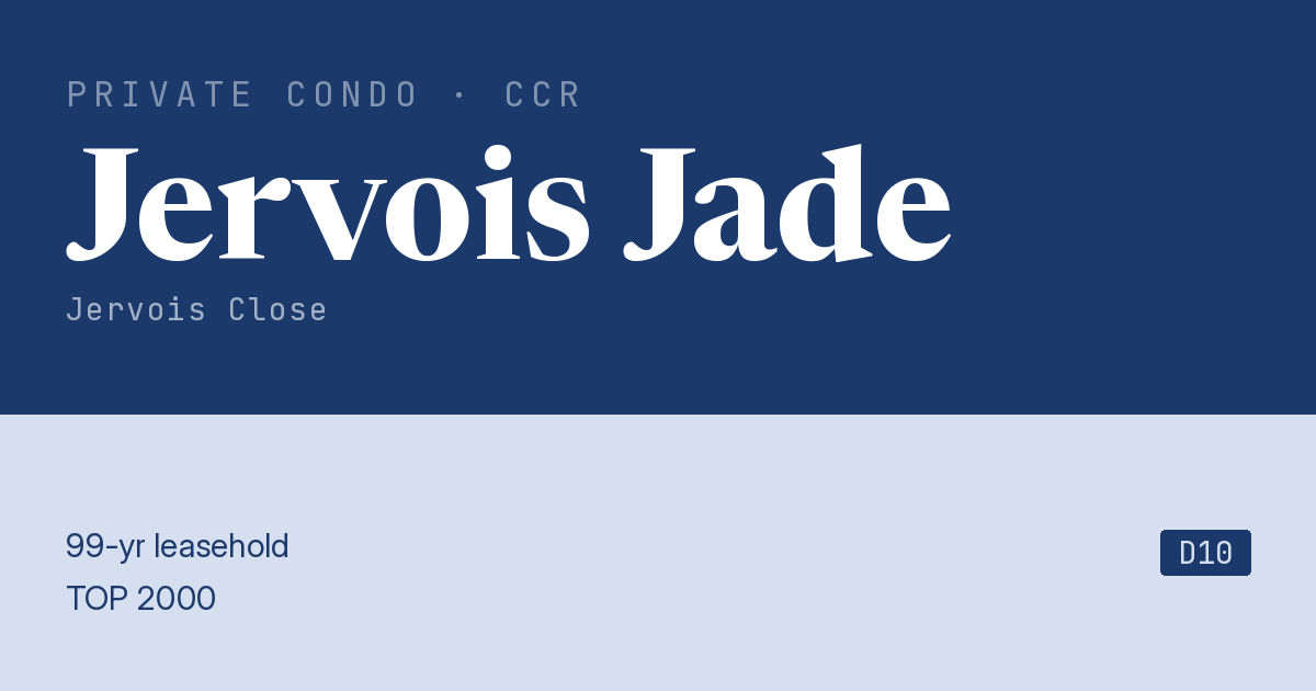 Jervois Jade Resale | Price, Transactions, Rental & Analysis