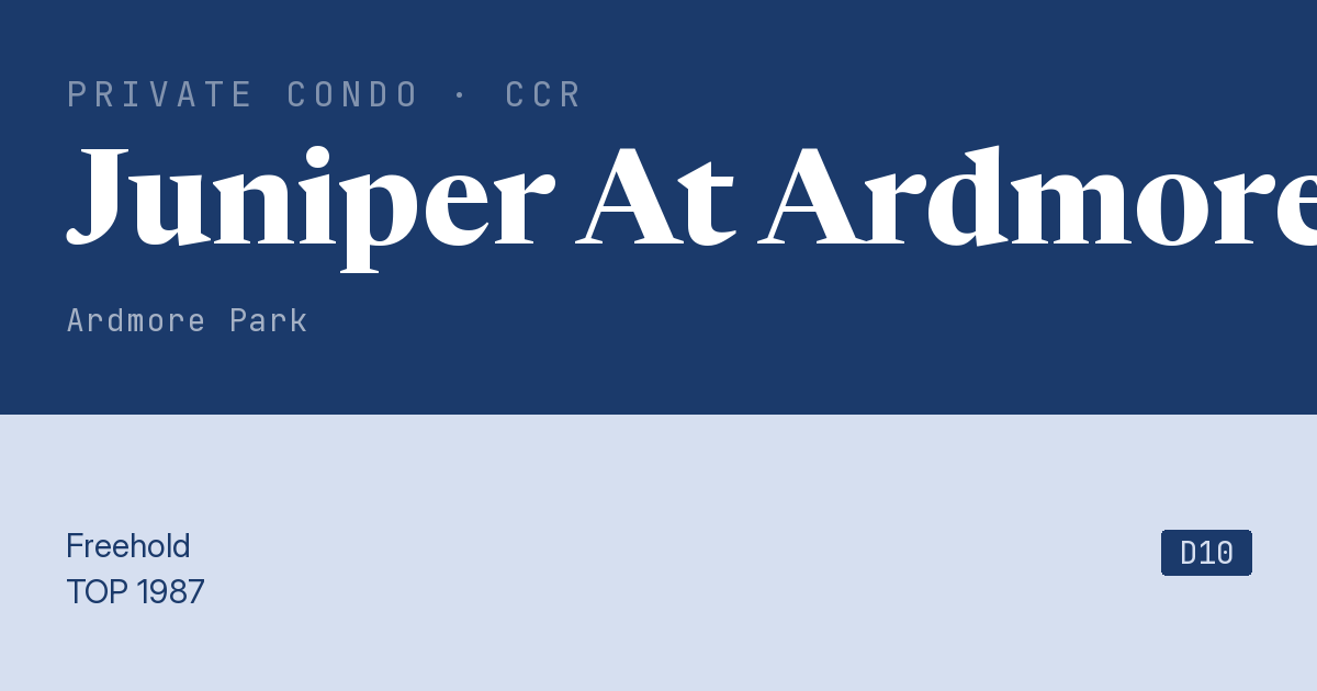 Juniper At Ardmore Resale | Price, Transactions, Rental & Analysis