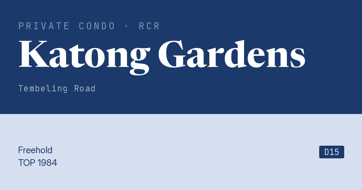 Katong Gardens Resale | Price, Transactions, Rental & Analysis