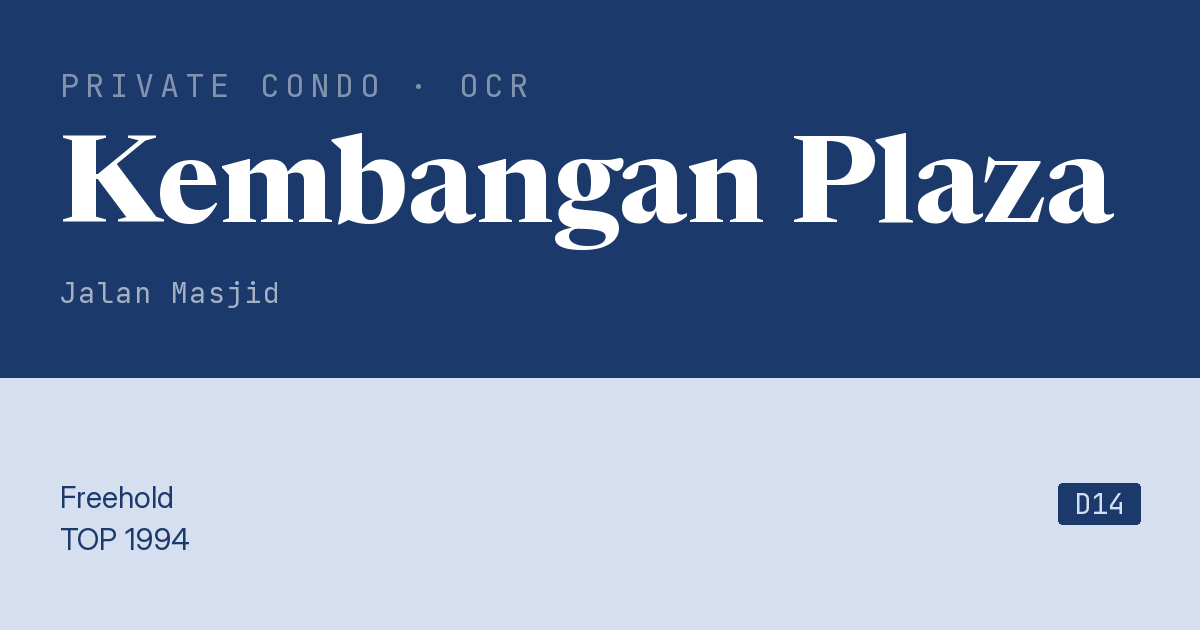 Kembangan Plaza Resale | Price, Transactions, Rental & Analysis