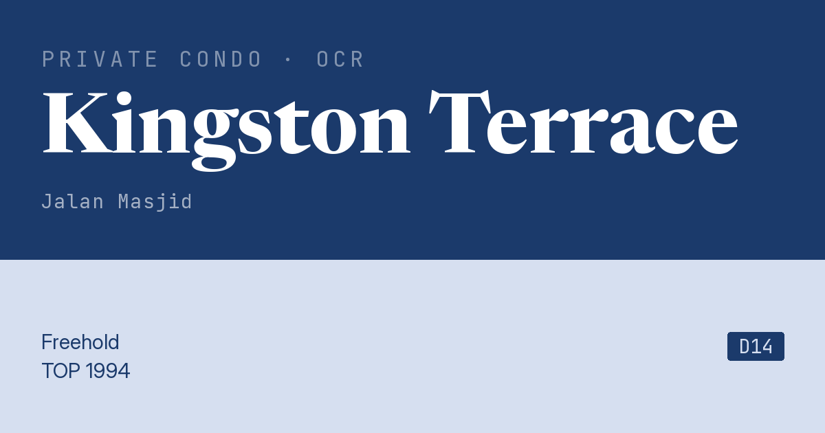 Kingston Terrace Resale | Price, Transactions, Rental & Analysis