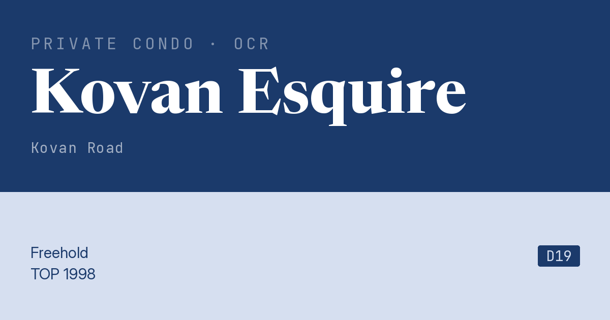 Kovan Esquire Resale | Price, Transactions, Rental & Analysis