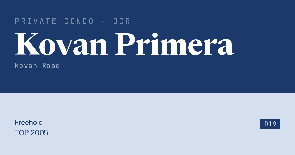 Kovan Primera Resale | Price, Transactions, Rental & Analysis