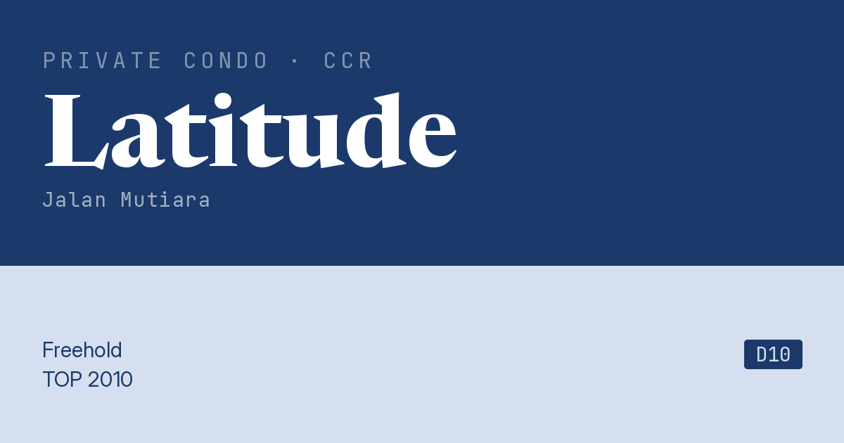 Latitude Resale | Price, Transactions, Rental & Analysis